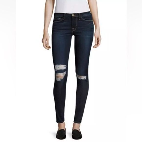 Frame Denim Le Skinny De Jeanna in Andover Distressed - Picture 1 of 7